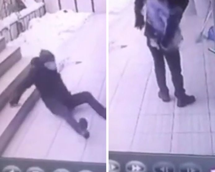 En tombant, l’homme a fissuré la batterie de son téléphone portable qui a commencé à prendre feu.