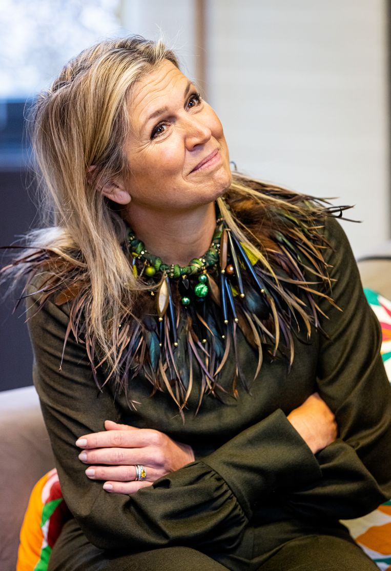 Máxima met verenketting van Natan Beeld Getty Images