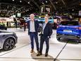 Joost Bolle en Brecht Vanhaelewyn tijdens het autosalon dit jaar.