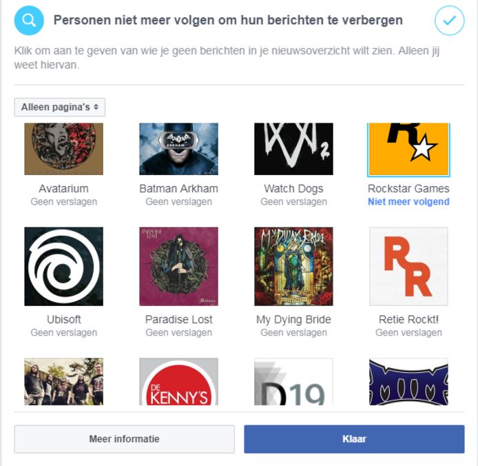 Kies van wie je geen berichten wil missen.
