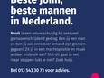 In een poster op social media richt Sterk Huis zich op John de Mol én de mannen in Nederland.