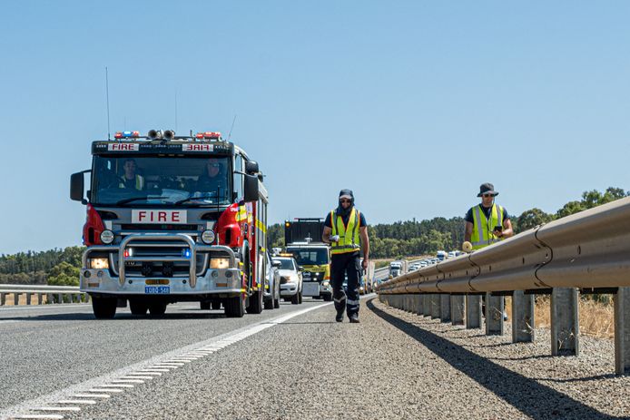 Beeld van de zoekactie naar de capsule in West-Australië.