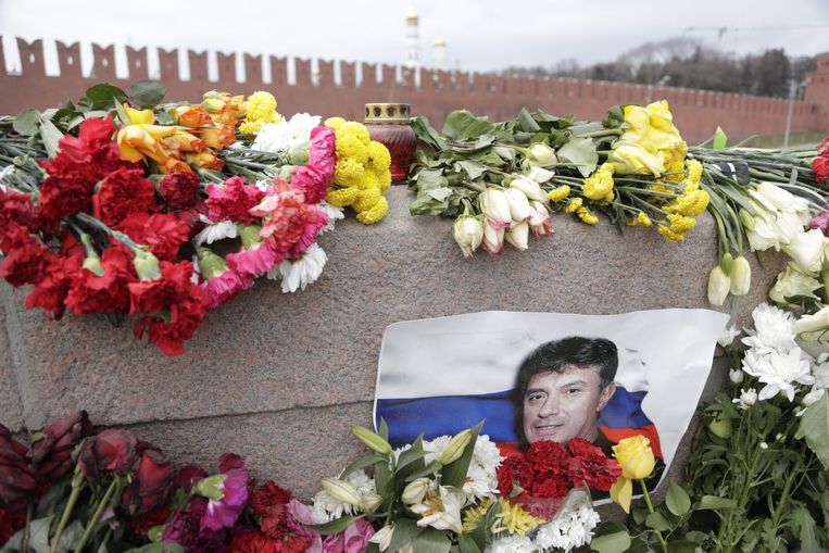Portret van de Russische oppositieleider Boris Nemtsov Beeld epa