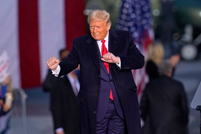 President Trump tijdens de rally in Martinsburg, Pennsylvania.