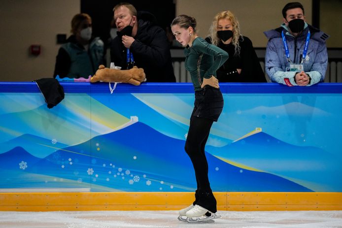 Kamila Valieva vandaag op training.