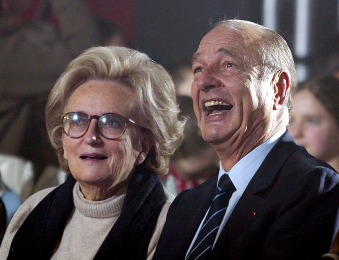 Jacques Chirac met echtgenote Bernadette in december 2004.