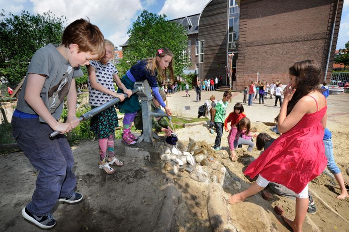 Archieffoto van het schoolplein van Meander.