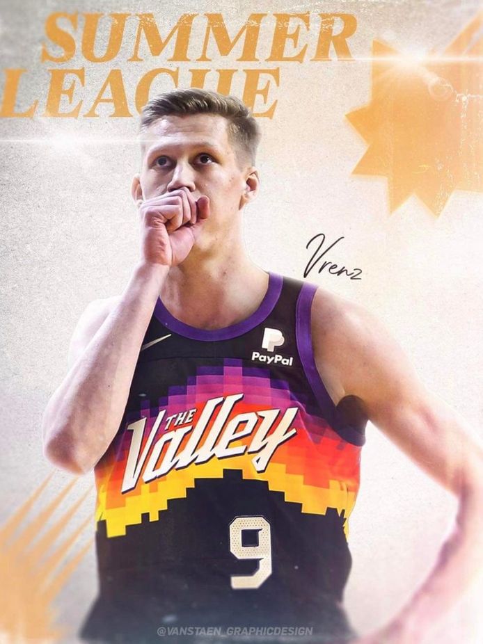 Vrenz Bleijenbergh speelt volgende maand vier wedstrijden in de Summer League met de Phoenix Suns.