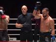 Nieky Holzken kan niet geloven dat hij heeft verloren van Arian Sadikovic.