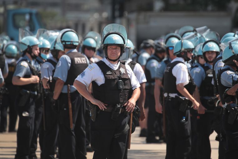 Politieagenten in Chicago. Beeld Getty Images