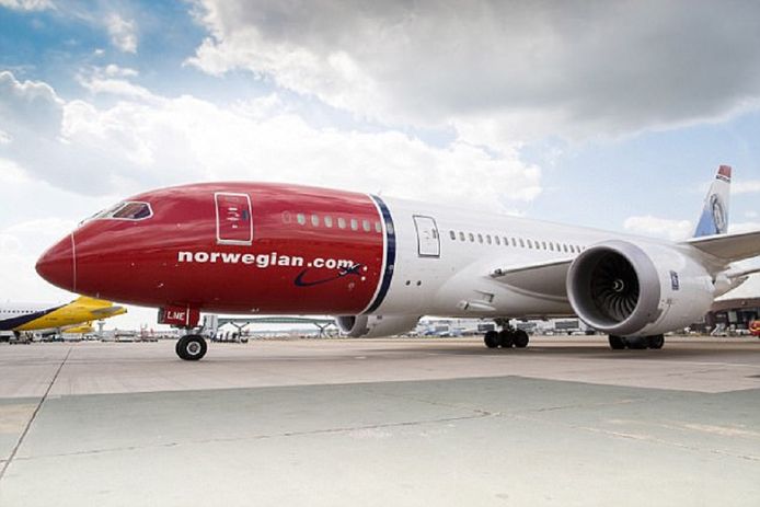 De Boeing 787-9 Dreamliner van de Noorse luchtvaartmaatschappij.