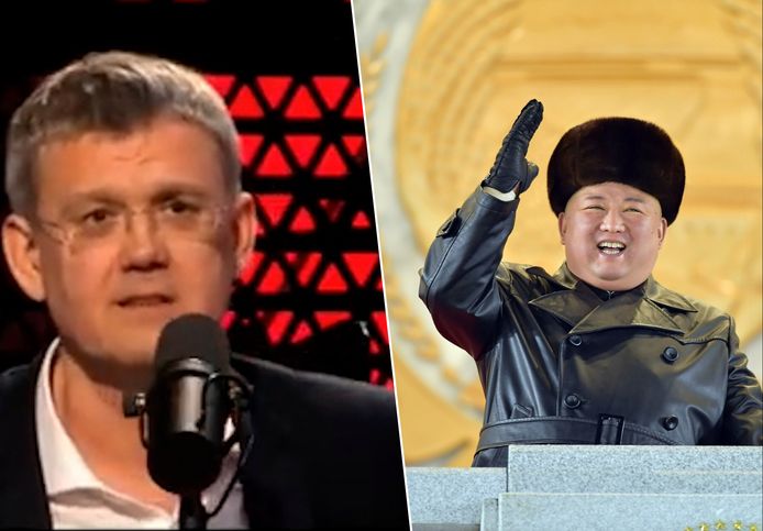 De Russische tv-presentator Sergej Mardan en de Noord-Koreaanse leider Kim Jong-un.