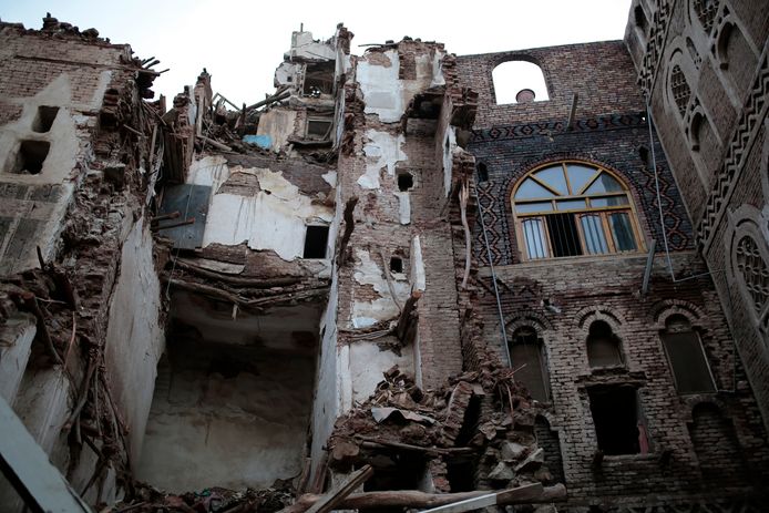 De overstromingen veroorzaakten schade aan het historische centrum van de hoofdstad Sanaa.