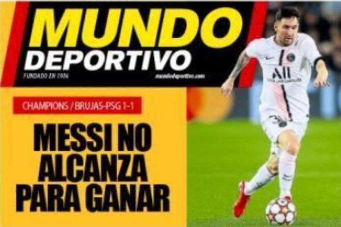 El Mundo Deportivo over Club Brugge-PSG.