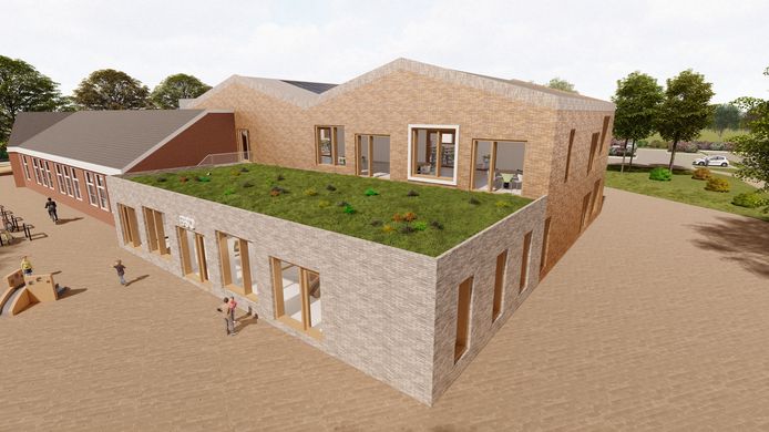 Artist’s impression van een deel van de nieuwe Aloysiusschool in Geesteren.