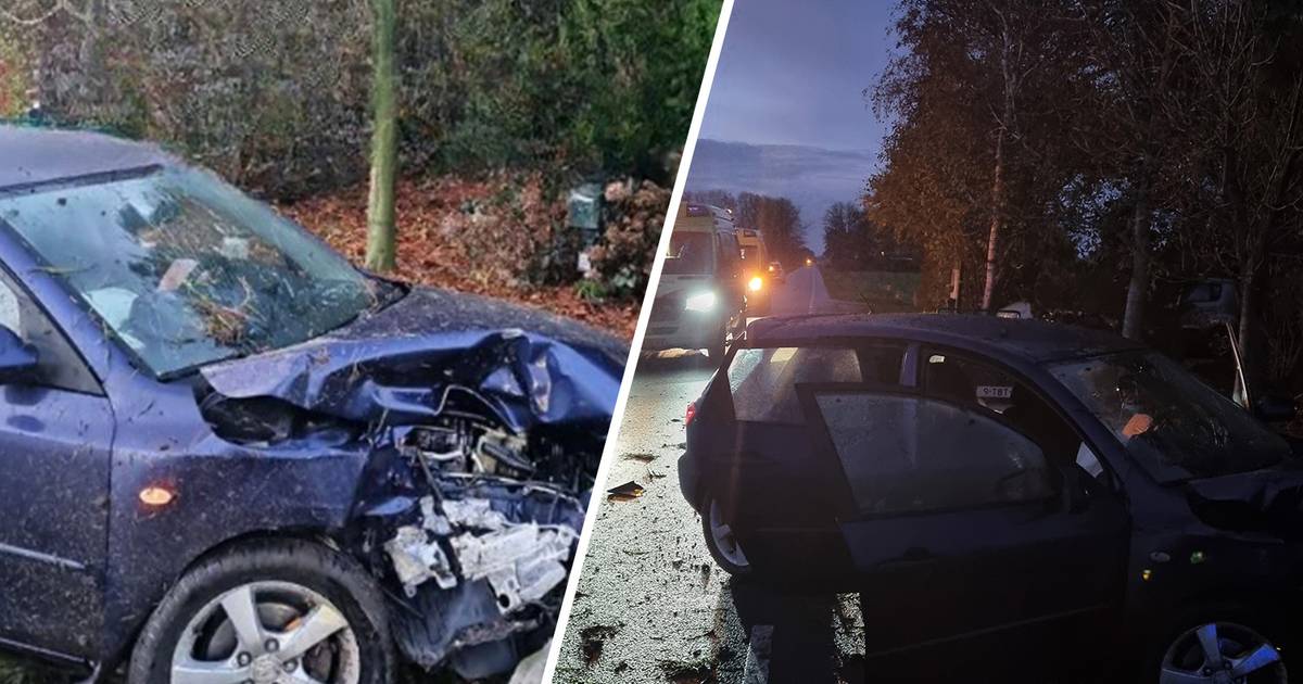 Moeder en jonge kinderen gewond bij ongeluk in Marknesse: auto via sloot gelanceerd.
