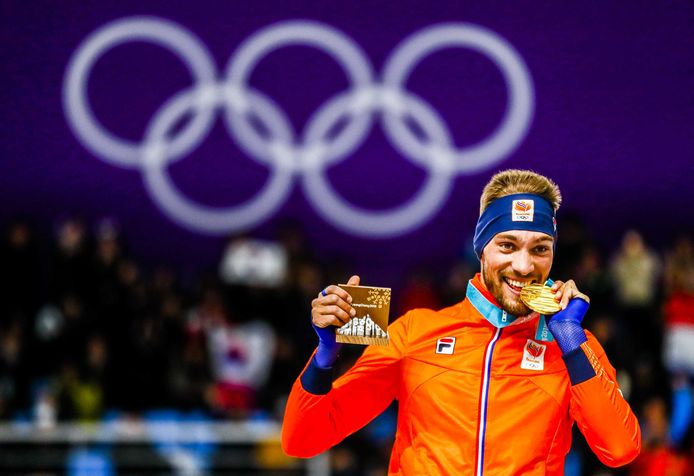 Kjeld Nuis met zijn gouden medaille.