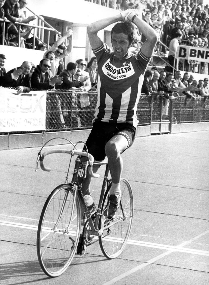 Roger De Vlaeminck bij zijn zege in Parijs-Roubaix in 1974.