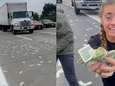 Chaos op Amerikaanse snelweg nadat geldwagen bankbiljetten verliest