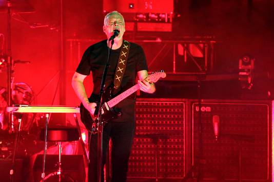 David Gilmour tijdens een optreden in 2016.