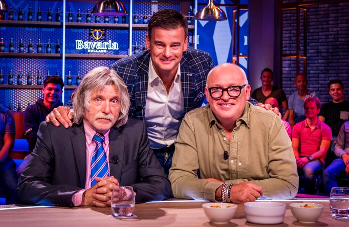 Johan Derksen, Wilfred Genee en Rene van der Gijp in het decor van Veronica Inside.