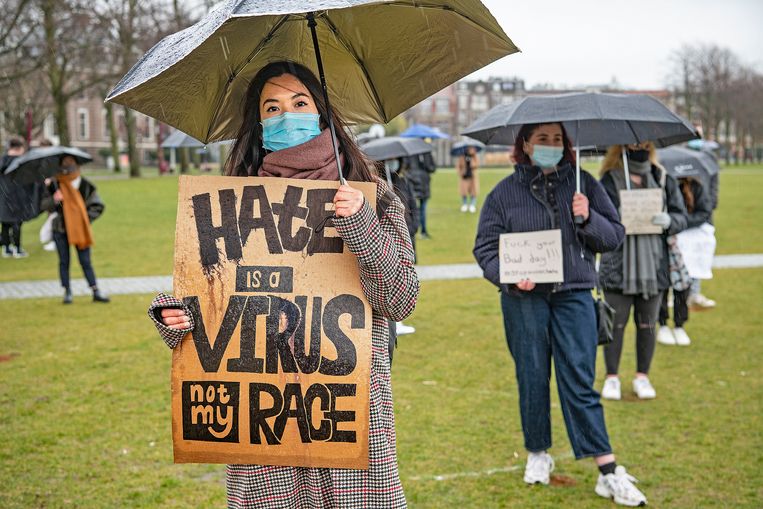 The demonstration on the Museumplein.  Image Guus Dubbelman / de Volkskrant