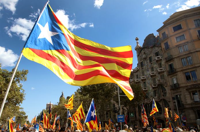 Catalaanse vlaggen in Barcelona.