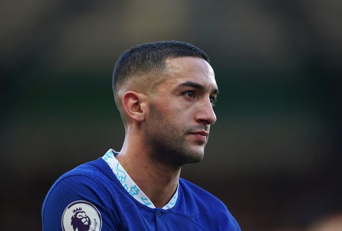 Hakim Ziyech del Chelsea durante la partita della Premier League allo Stamford Bridge di Londra.  Data foto: domenica 15 gennaio 2023.!  Solo Belgio!