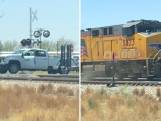 Trein schept pick-uptruck in Texas