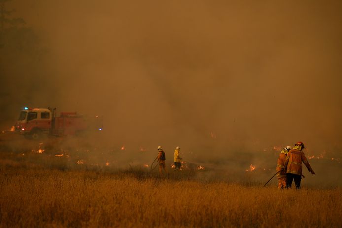 Brandweermannen in actie in New South Wales.