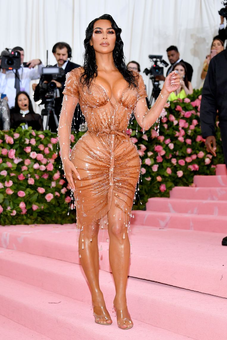 Kim Kardashian op het Met Ball. Beeld FilmMagic