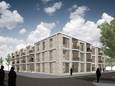 Zo zou het complex met 21 appartementen verdeeld over drie bouwlagen op de hoek van Antwerpsestraat en Breestraat in Putte, waar vroeger Taverne Den Hoorn stond, eruit kunnen komen te zien.