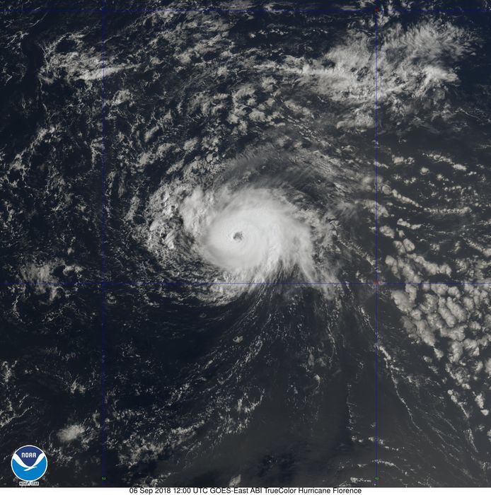Florence was gisteren nog een tropische storm, maar wordt sinds deze ochtend als orkaan bestempeld door de weerdiensten.