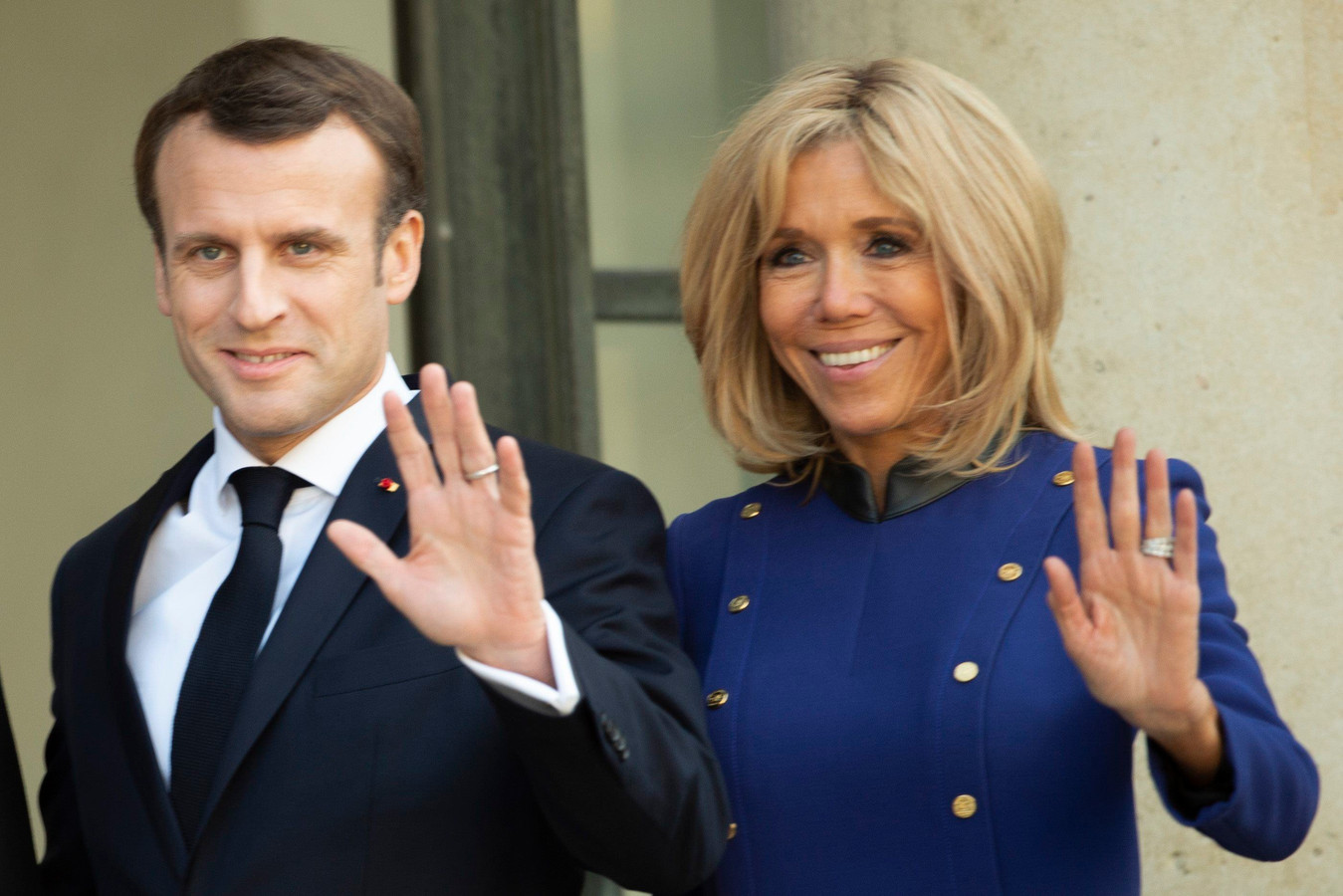 De Franse president Emmanuel Macron en zijn echtgenote Brigitte Macron.