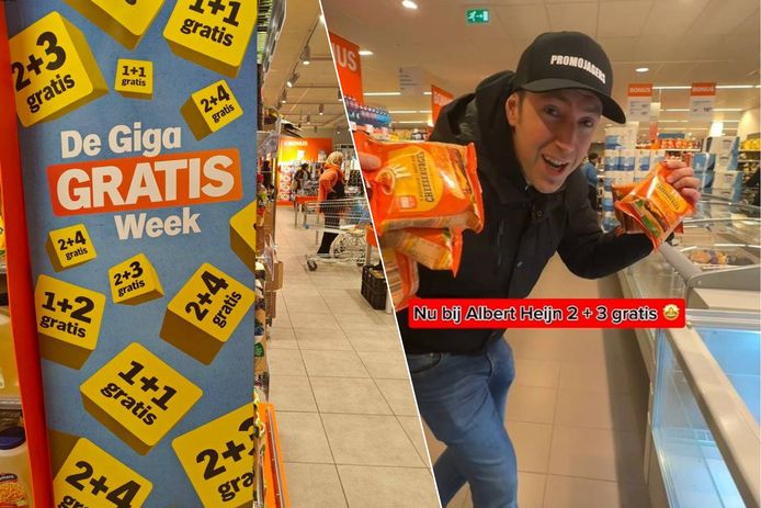 Gunther Devisch van Promojagers België sloeg zijn slag tijdens de "Giga Gratis Week bij Albert Heijn"