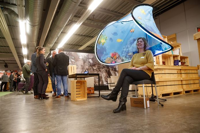 De mobiele snoezle tent trok aardig wat aandacht tijdens het zogeheten Pitch-event dat rond de Zorginnovatieprijs was georganiseerd.