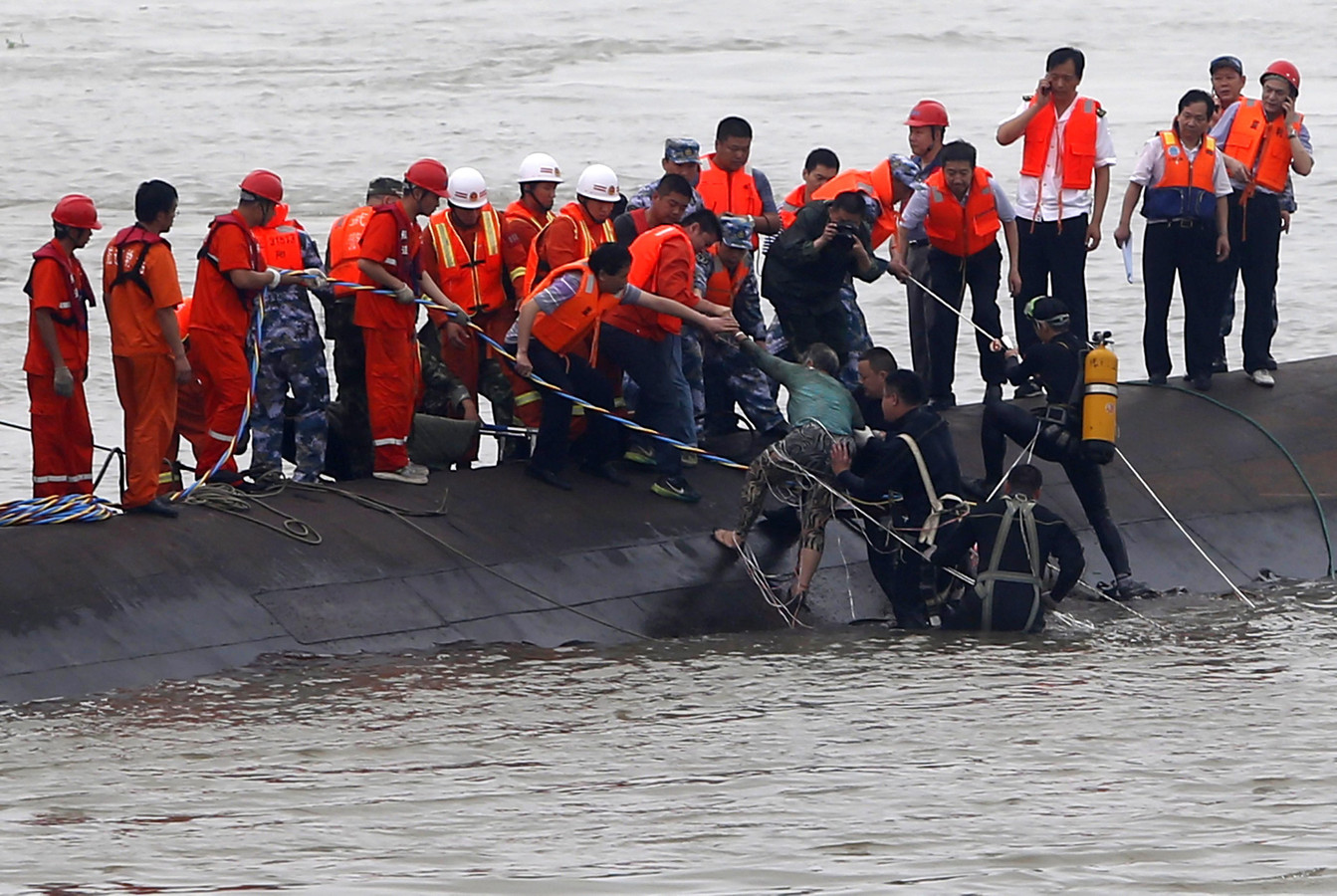 Rescued saved. China Boat accident.