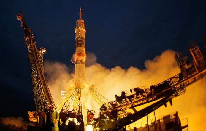 De Soyuz MS-15 vertrekt naar ruimtestation ISS.