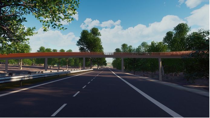 De fietsbrug van Dilsen-Stokkem.