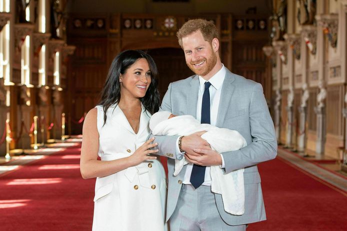 Meghan Markle en prins Harry, vlak na de geboorte van zoontje Archie.