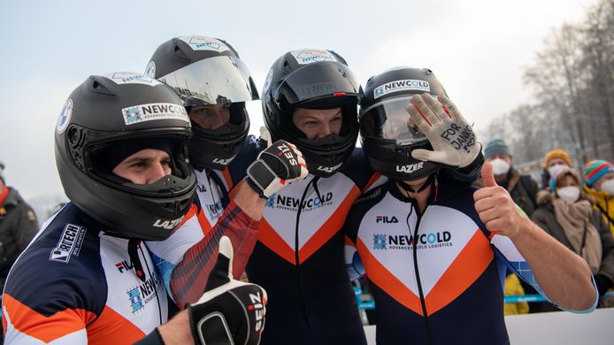 Vlnr: Ivo de Bruin, Dennis Veenker, Jelen Franjic en Stephan Huis in 't Veld.