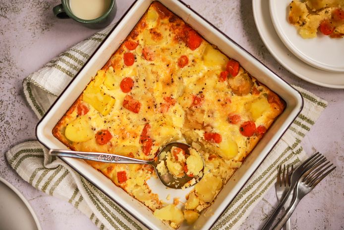 Vegetarische gratin met wintergroenten