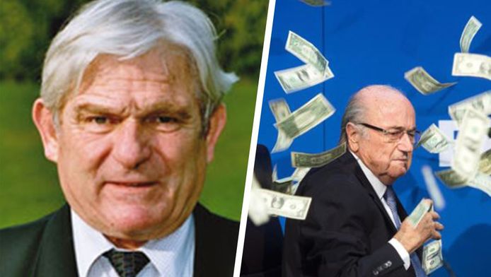Links: René Hüssy, rechts: Sepp Blatter.