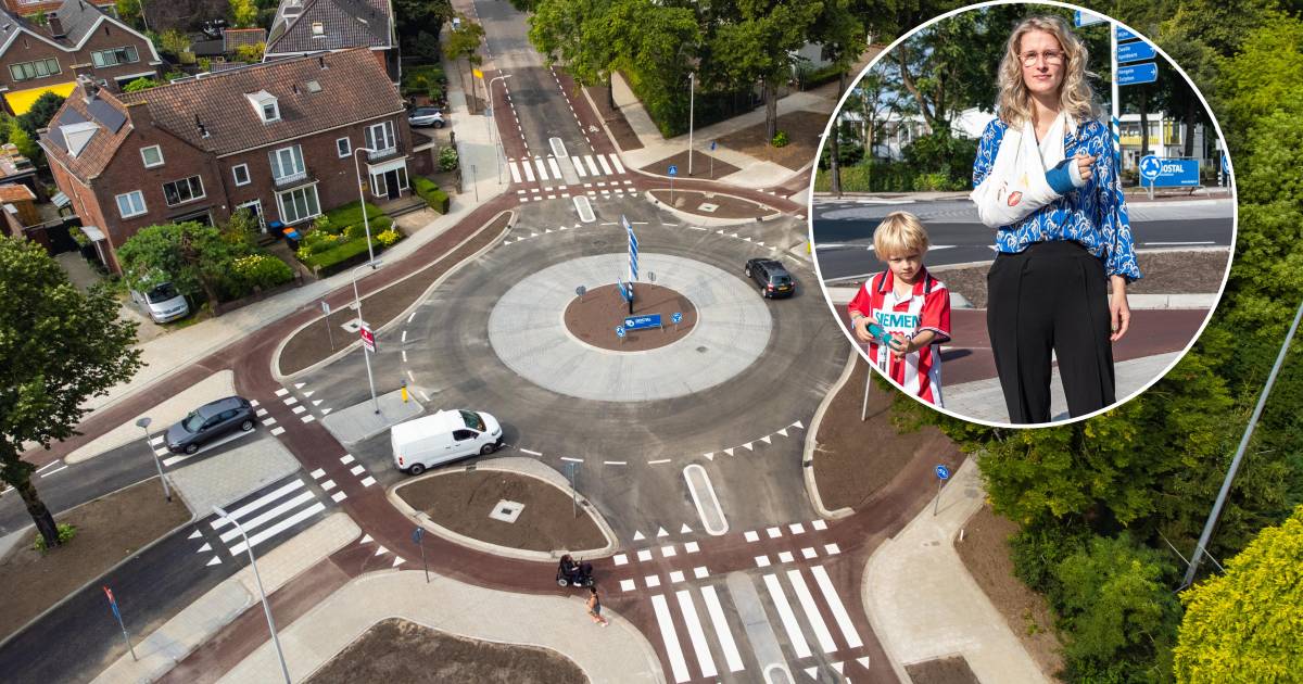 Esther en haar zoontje worden aangereden op gloednieuwe rotonde: ‘Nog onveiliger geworden’.
