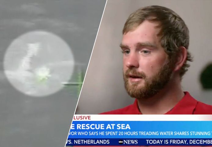 De 28-jarige Amerikaan James Michael Grimes viel eind november van een cruiseschip en kan het nog navertellen.