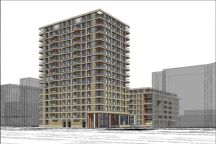Impressie van de nieuwbouw van het complex Concorde, zoals die staat op de website van ontwikkelaar Duqer.
