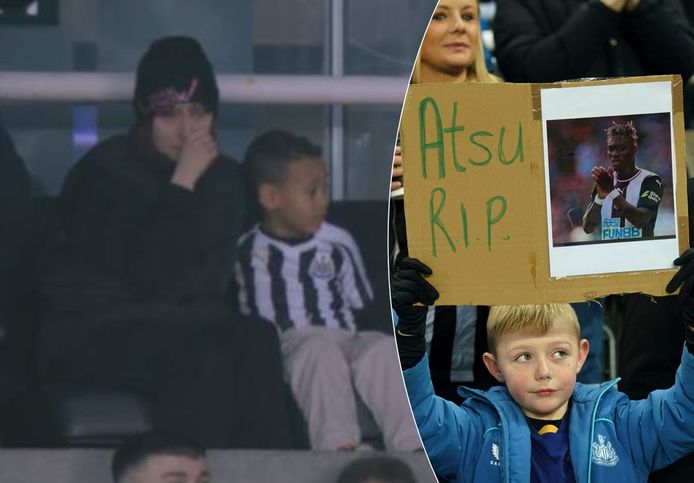 Marie Claire Rupio zaterdagavond in de tribunes van St. James' Park.