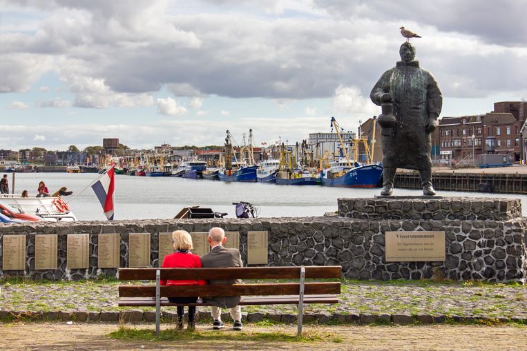 Het Vissersmonument herdenkt 319 IJmuider vissers die niet terugkwamen. Beeld Sander Groen