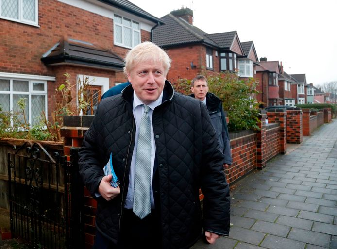 Boris Johnson ging vandaag in Mansfield de huizen af om stemmen te winnen.