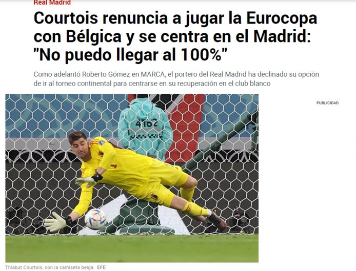 MARCA over Courtois.